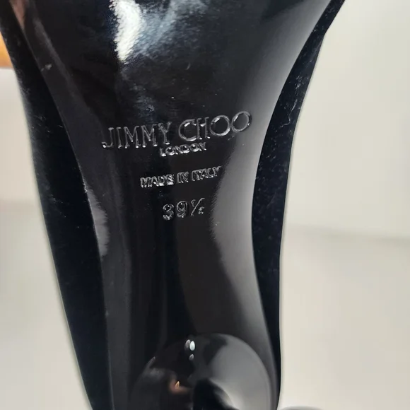 Jimmy Choo Orbs 95 Embellished Womens Black Pump Size 39.5 - Picture 7 of 9